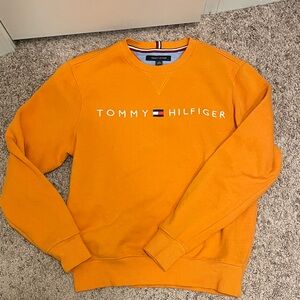 Tommy Hilfiger Men's Bright Orange Crewneck Sweater